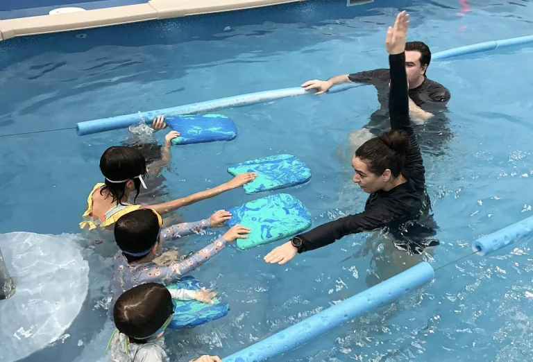 A Blue Fin swim lesson in the pool