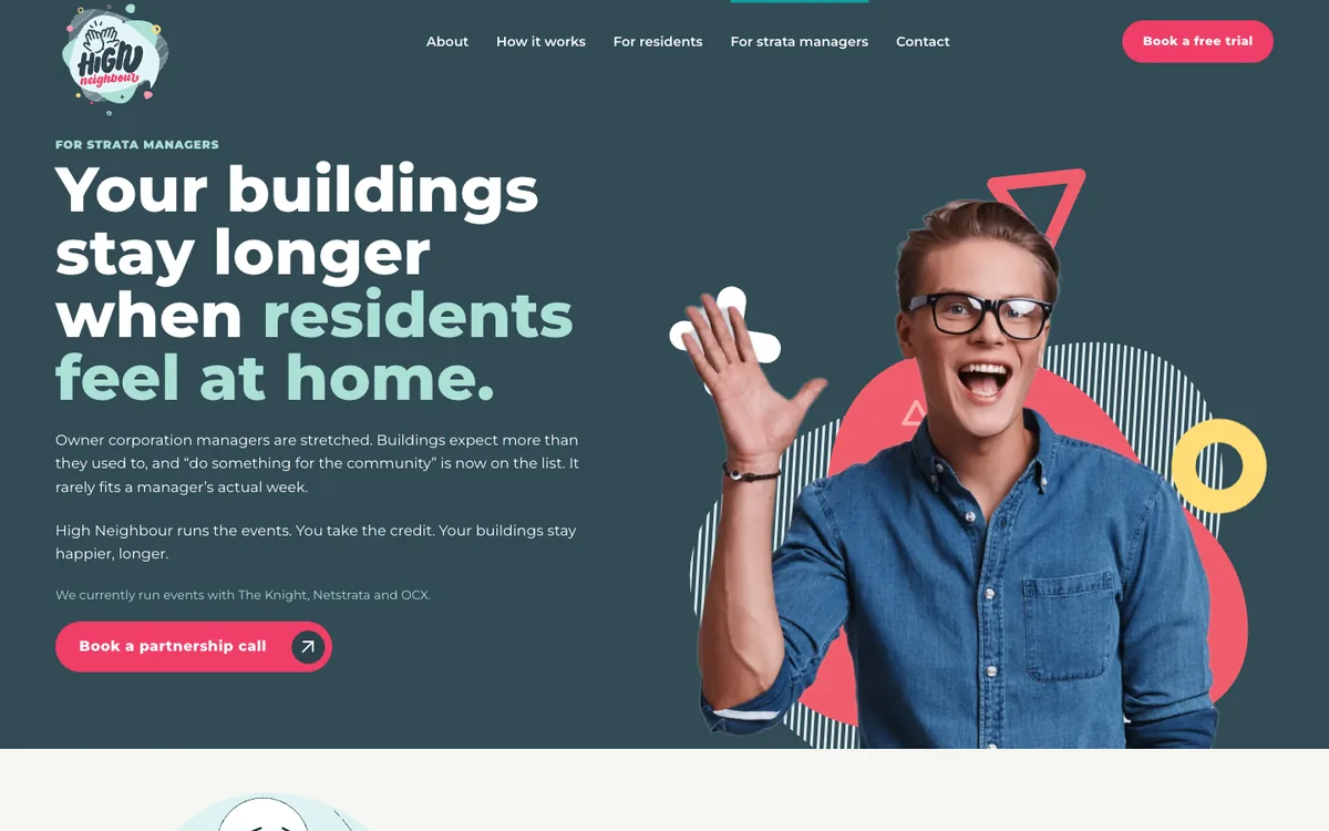 High Neighbour page for strata managers