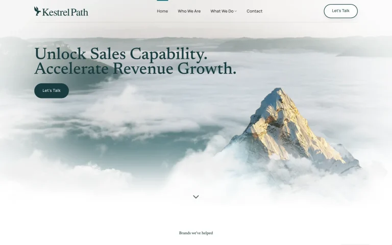 Kestrel Path website on desktop