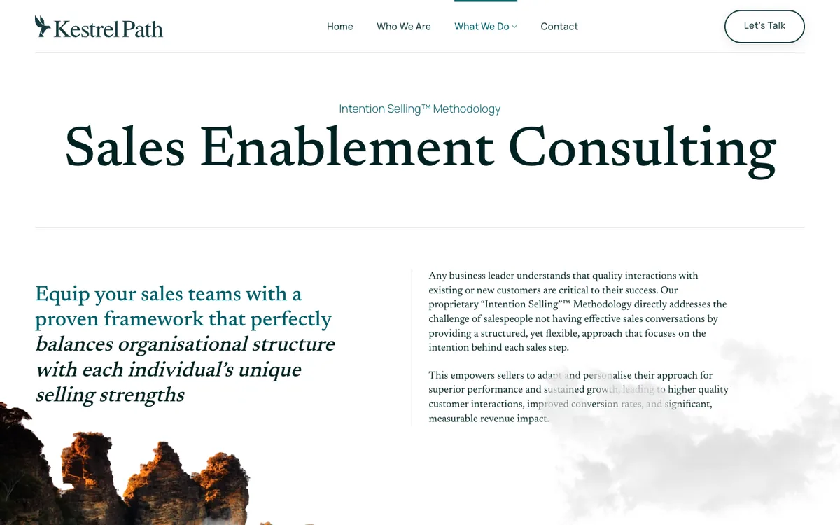 Kestrel Path sales enablement consulting page