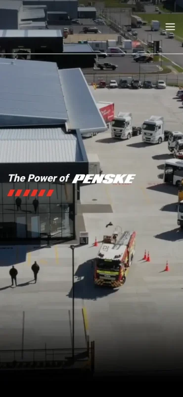 Penske Australia & New Zealand website on a phone