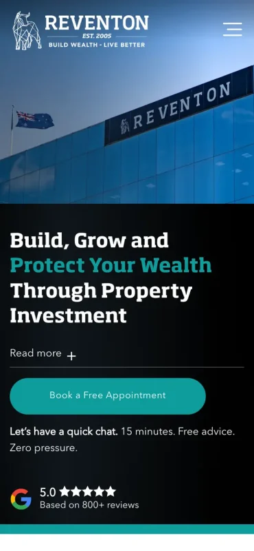 Reventon website on a phone