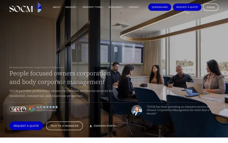 SOCM website on desktop