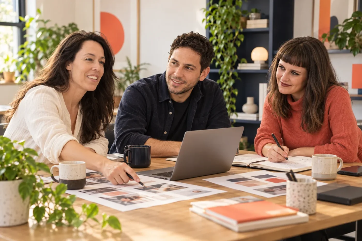 The Vibes team catching up over coffee