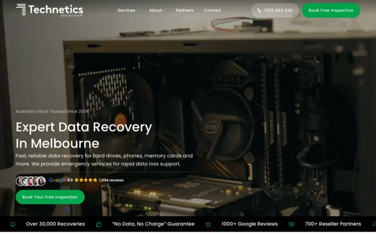 Technetics Data Recovery homepage