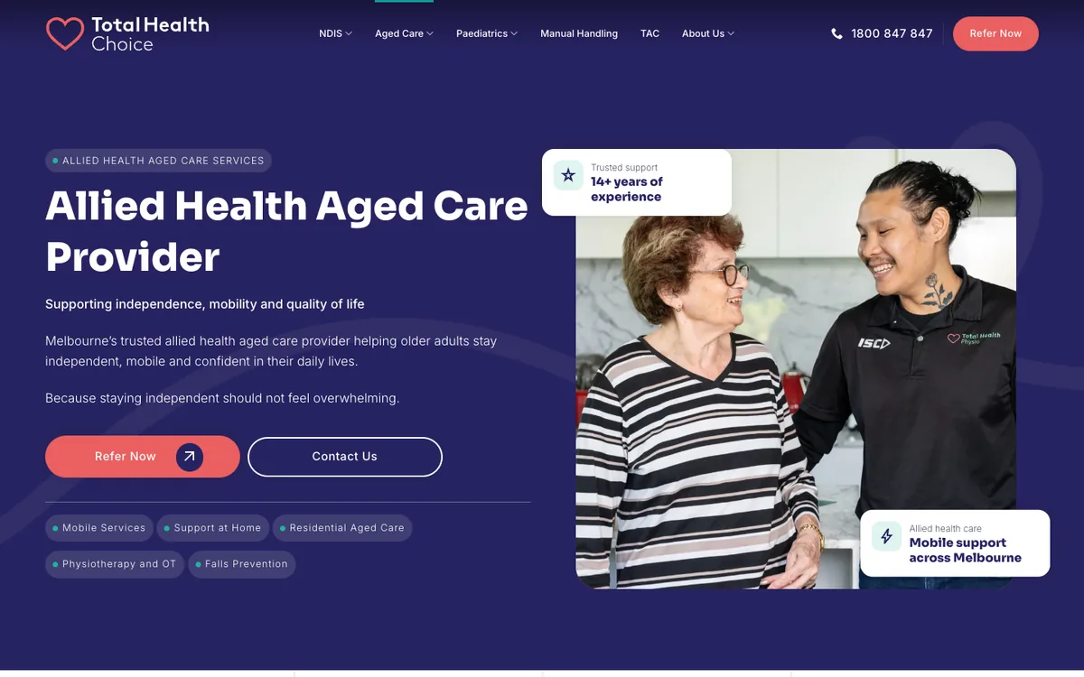 Total Health Choice aged care page