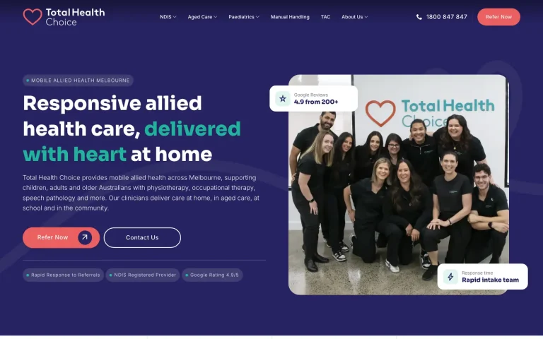 Total Health Choice website on desktop