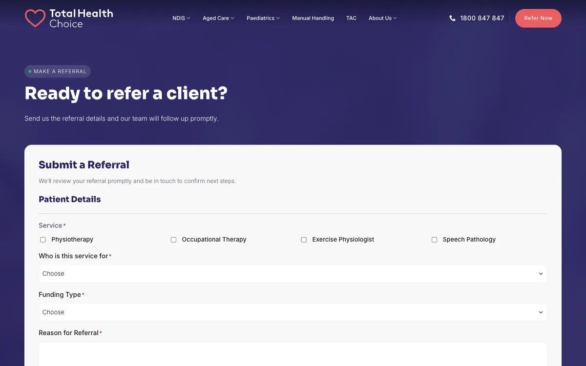Total Health Choice referral form