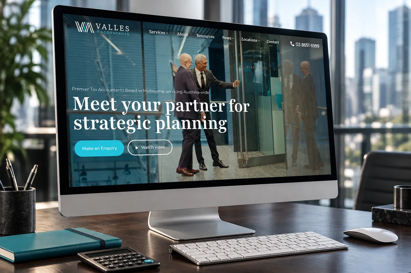 The Valles Accountants website on a desktop screen